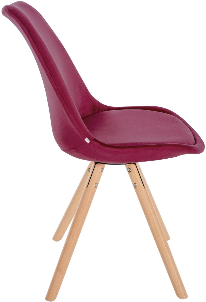 Sedia Sofia Velvet bordeauxrot,natura (rotondo)
