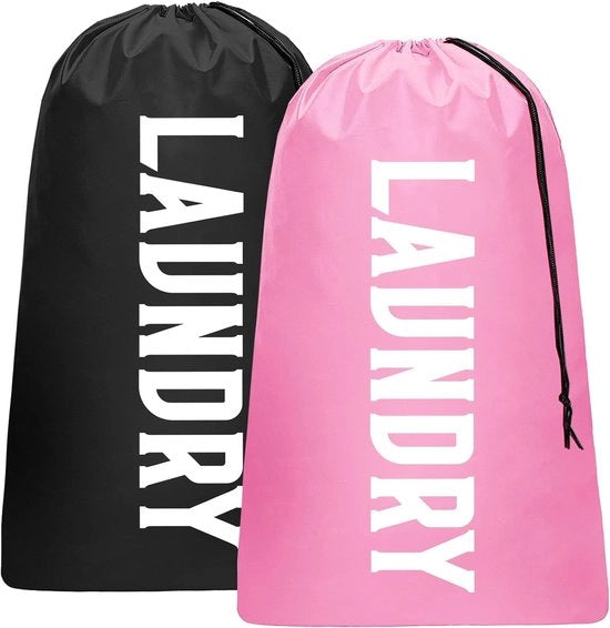 Zak per la lavanderia - 2 pezzi - Opvouwbaar - Corda di trascinamento - Sacchi per lavatrice - 61x92 cm - Nylon resistente ai graffi - Sacchi per la lavanderia