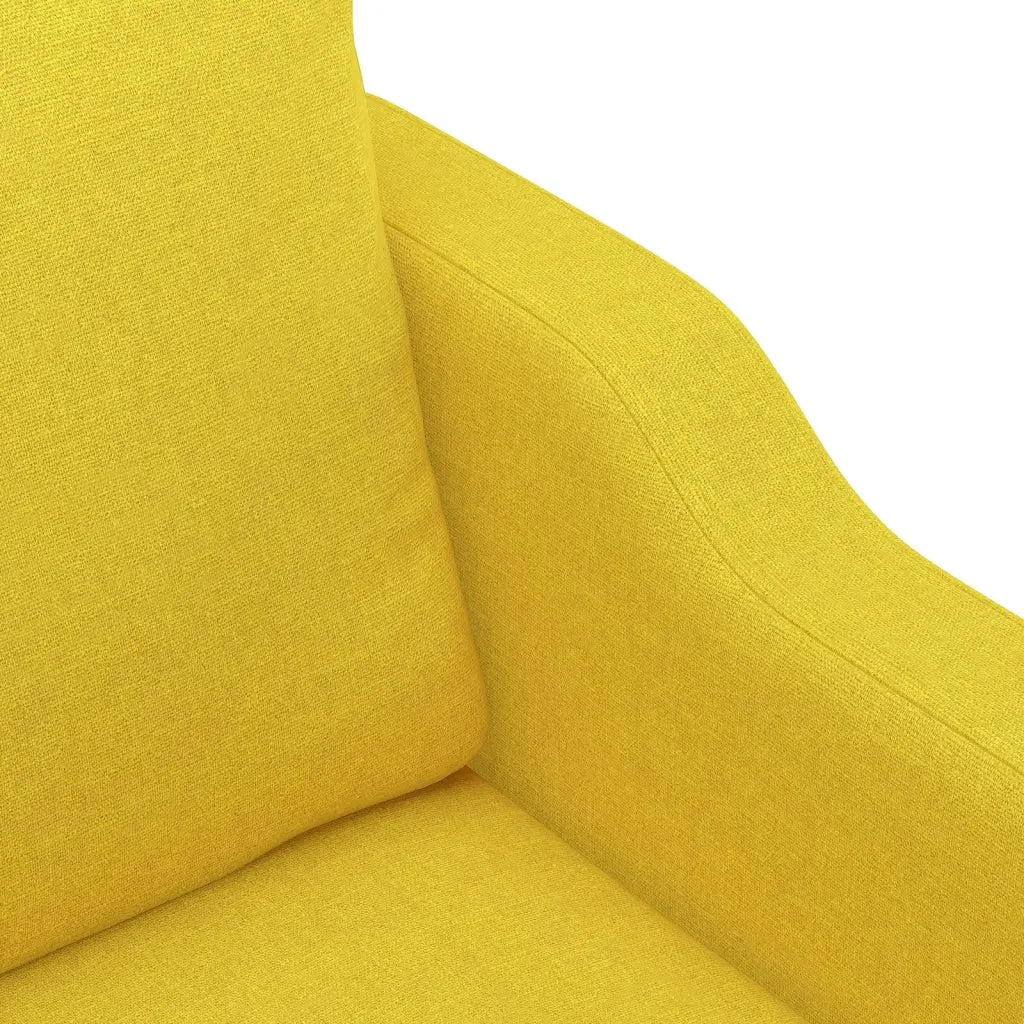 Set di Divani 4 pz con Cuscini Giallo Chiaro in Tessuto 3201783