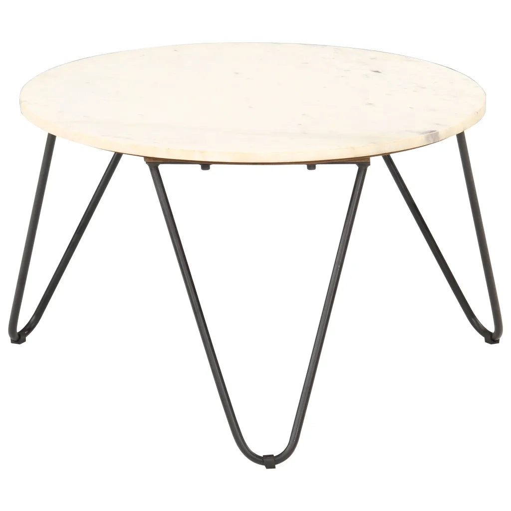 Tavolino da CaffÃ¨ Bianco 65x65x42 cm Pietra Vera Testura Marmo cod mxl 16777