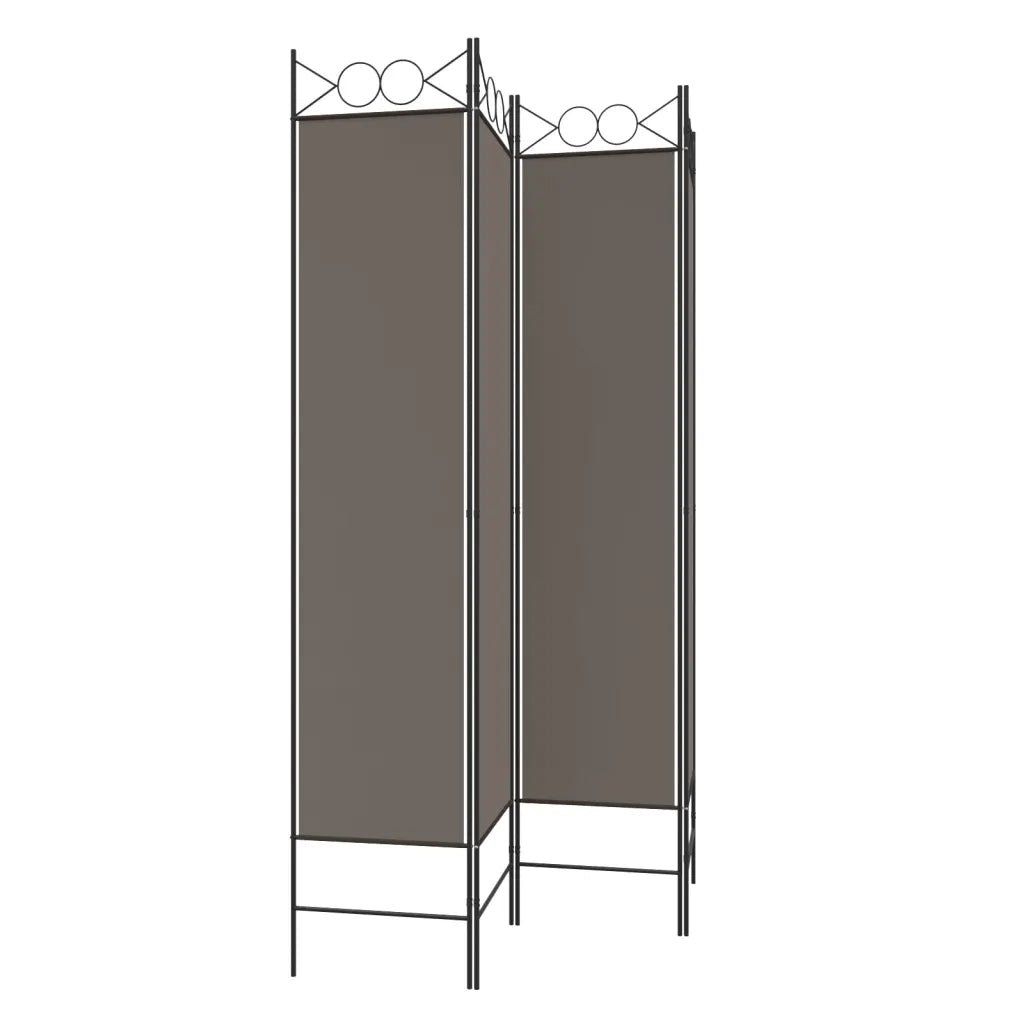 Divisorio a 4 Pannelli Antracite 160x220 cm Tessuto cod mxl 71716