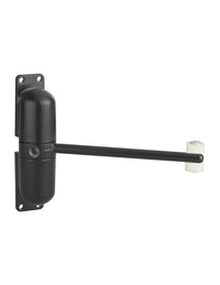 Chiudiporta spingiporta automatico a molla per porte, con rotelle, acciaio, nero- THIRARD