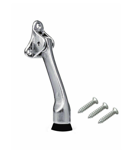 Ferma Porta In Acciaio Base Antiscivolo Blocca Porta Viti Fermaporta 125mm 91103         