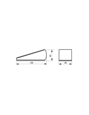 Fermaporta a cuneo metallico in nichel satinato, base antiscivolo in gomma - THIRARD