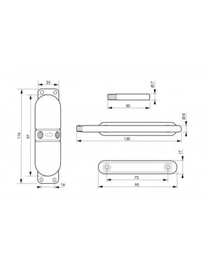 Chiudiporta spingiporta automatico a molla per porte, con scivolo, acciaio, nero- THIRARD