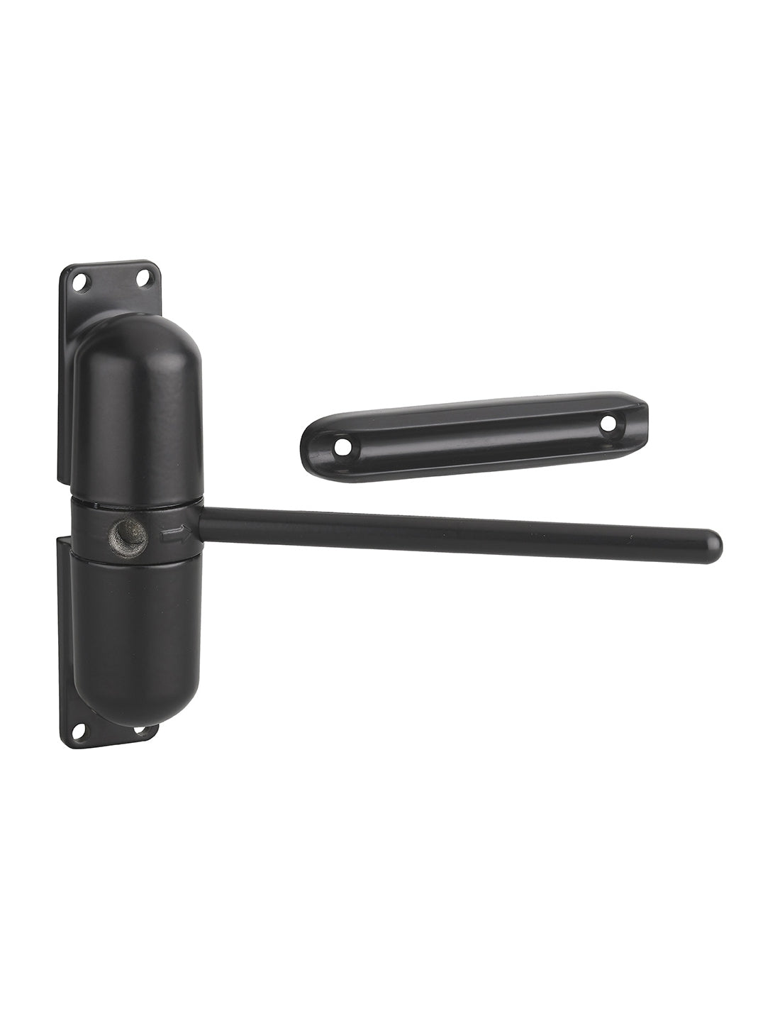 Chiudiporta spingiporta automatico a molla per porte, con scivolo, acciaio, nero- THIRARD