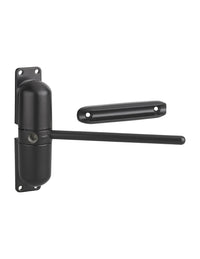 Chiudiporta spingiporta automatico a molla per porte, con scivolo, acciaio, nero- THIRARD