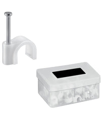 Fermacavo Ferma Cavo Graffette Da 25mm Con Chiodo Per Fissaggio A Parete Muro         