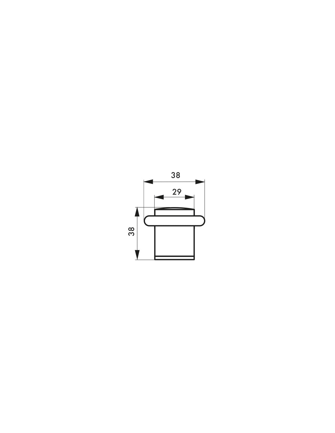 Fermaporta da pavimento, da avvitare, satinato, Ø 29 mm, altezza 38mm - THIRARD