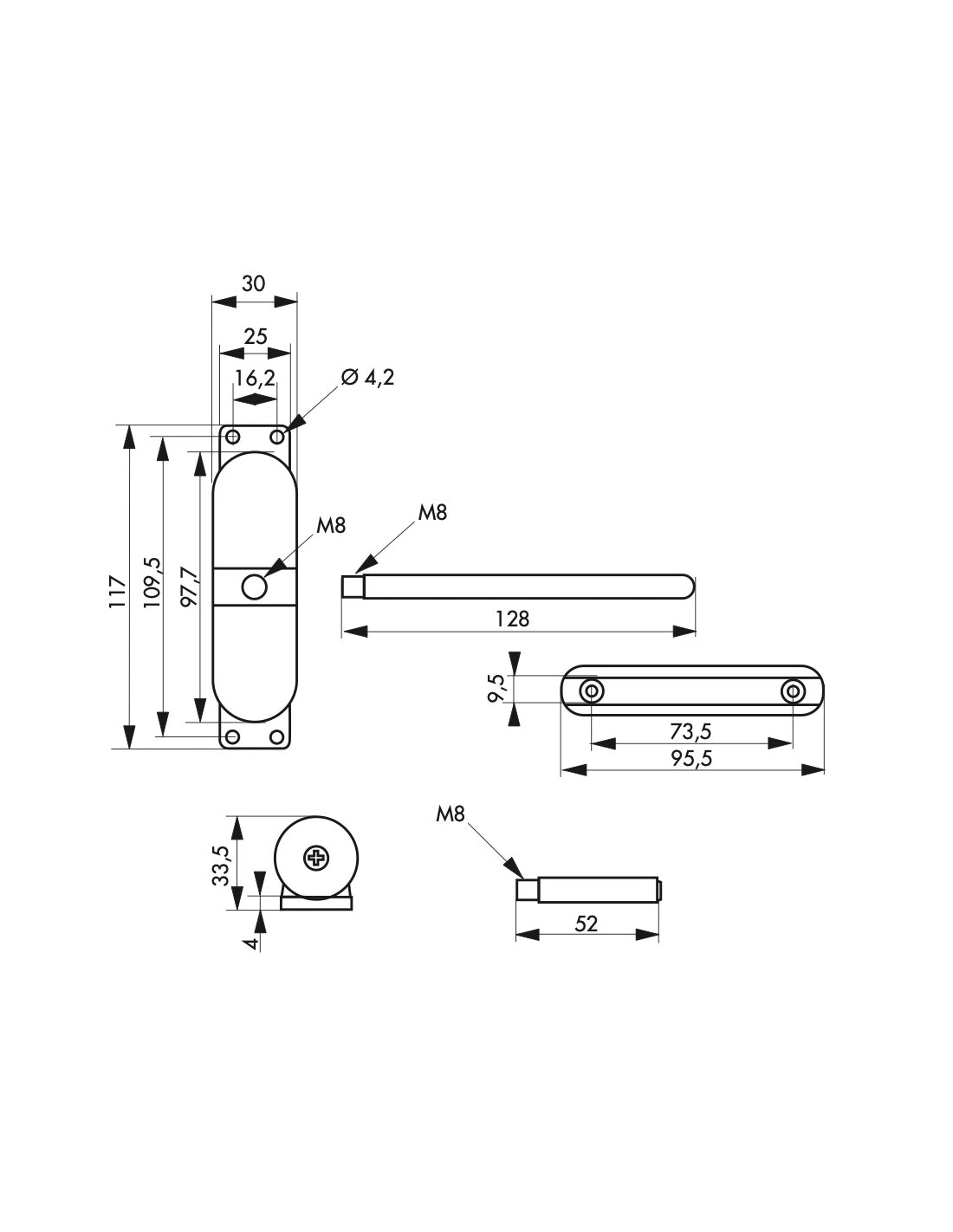 Chiudiporta spingiporta automatico a molla per porte, con scivolo, acciaio, bianco - THIRARD