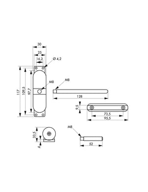 Chiudiporta spingiporta automatico a molla per porte, con scivolo, acciaio, bianco - THIRARD
