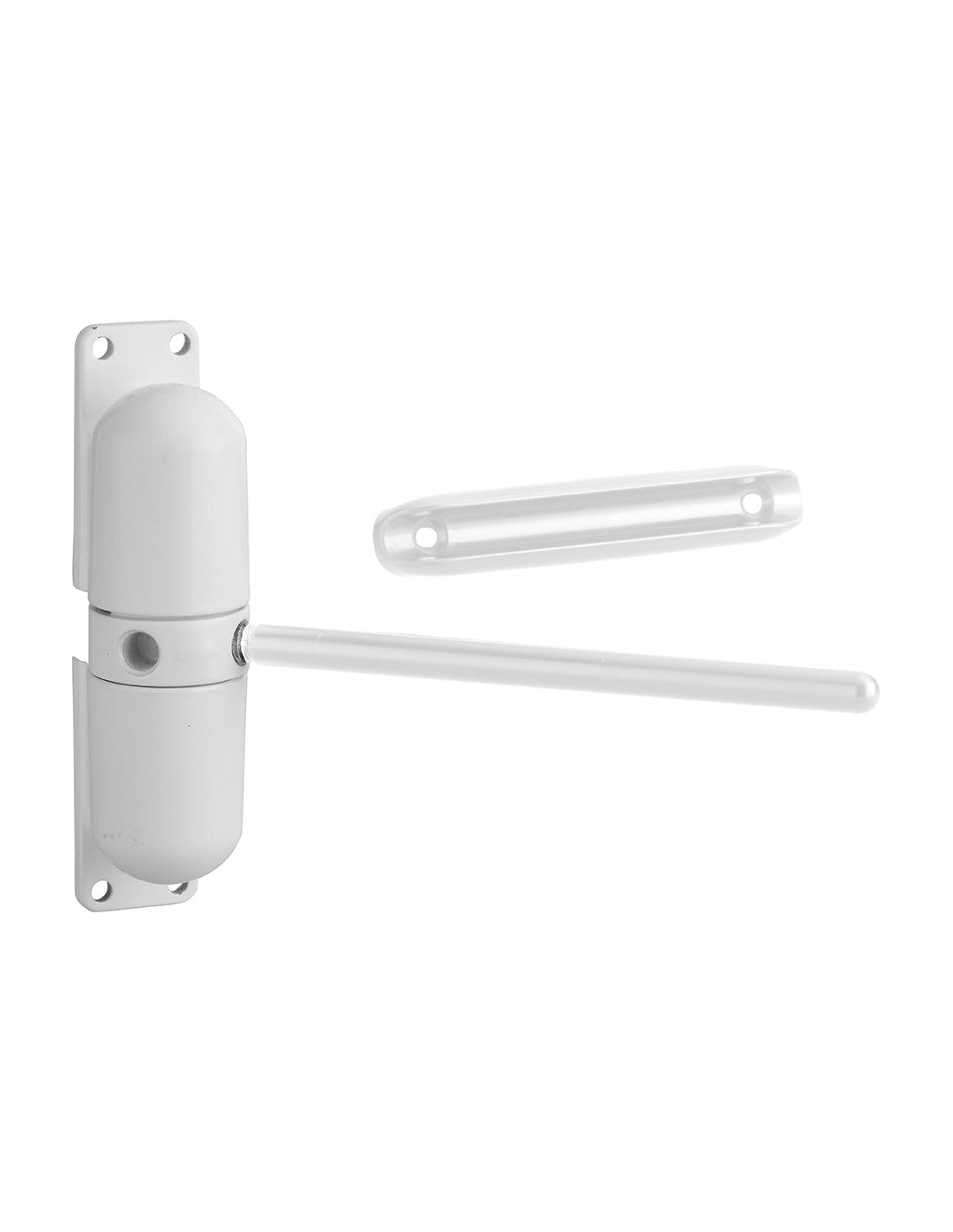 Chiudiporta spingiporta automatico a molla per porte, con scivolo, acciaio, bianco - THIRARD