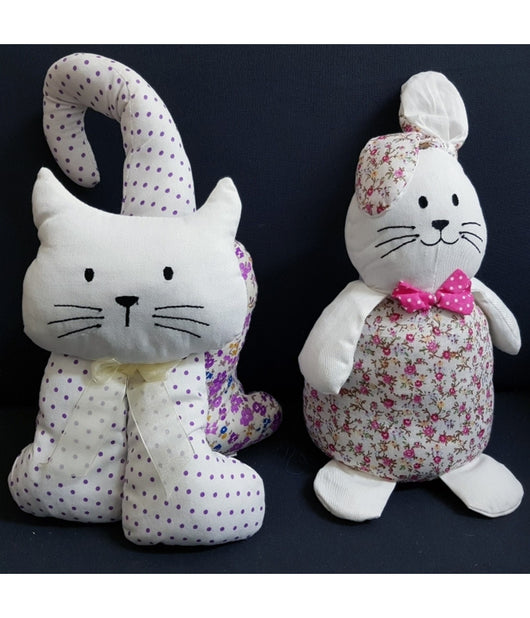 Fermaporta Forma Coniglio Gatto Sabbia Blocca Vintage Shabby Chic Decorazioni         