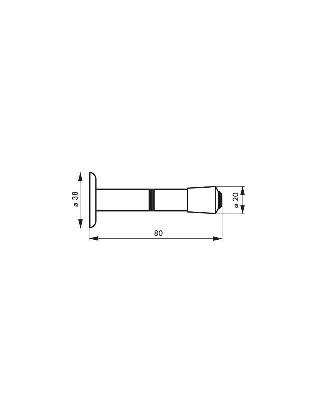 Fermaporta a muro cromato, lunghezza 80mm - Serrurerie de Picardie