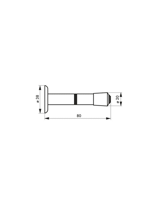 Fermaporta a muro cromato, lunghezza 80mm - Serrurerie de Picardie
