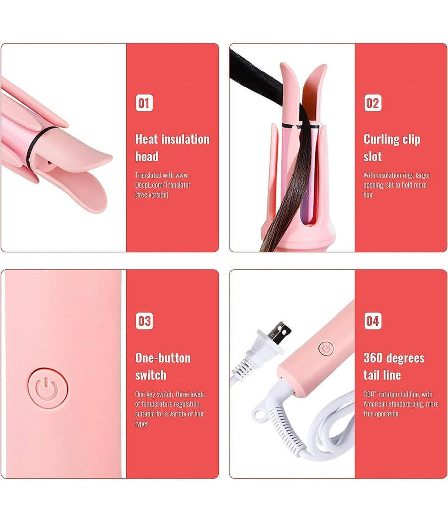 Ferro Arricciacapelli Da 32mm Arriccia Capelli Automatico Girevole Rotante 360°         