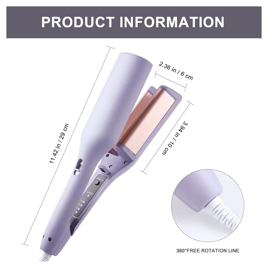 Trade Shop - Ferro Arricciacapelli Onda Francese A Doppia Canna Styler Da 32 Mm 4 Temperature -