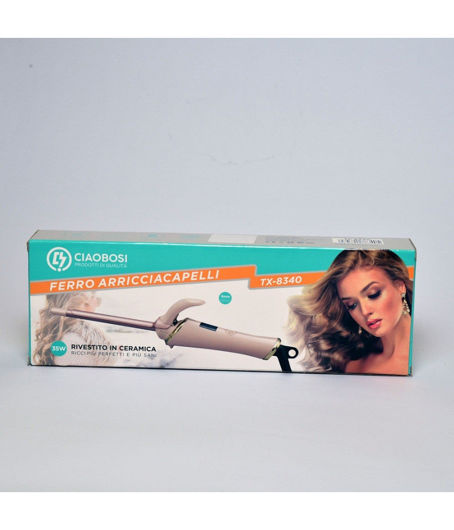 Ferro Arricciacapelli Rivestito In Ceramica Arricciatore Capelli 35w 9mm Tx-8340         