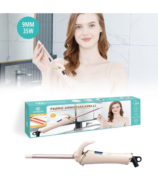 Ferro Arricciacapelli Rivestito In Ceramica Arricciatore Capelli 35w 9mm Tx-8340         
