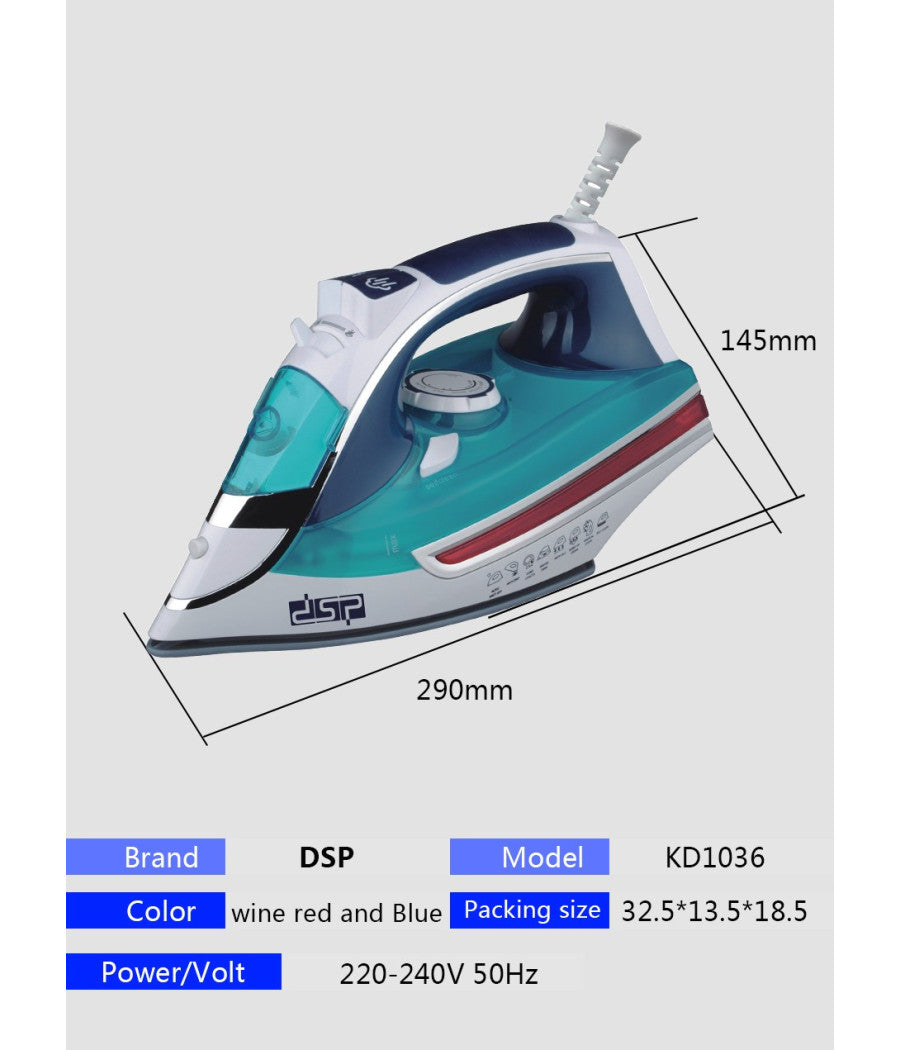 Ferro Da Stiro A Vapore 2000w Con Piastra In Ceramica Steam Iron Anticalcare         