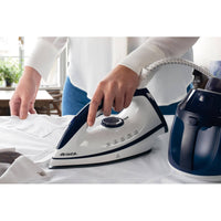 Ferro da Stiro a Vapore con Piastra Ceramica - Vapore Continuo 120 gr/min - 2400 Watt - Blu