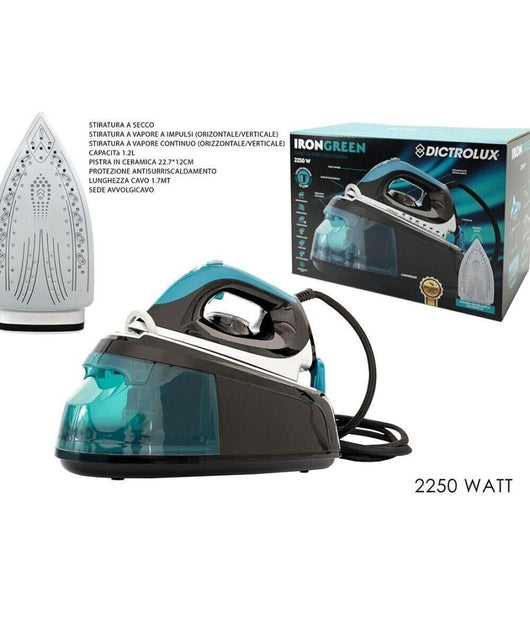 Ferro Da Stiro Con Caldaia A Vapore 2250w Piastra In Ceramica Funzione Autopulizia         