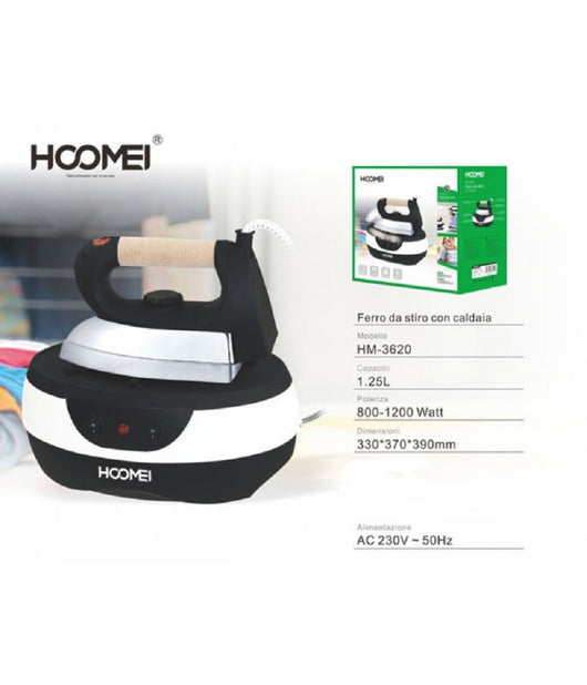 Ferro Da Stiro Con Caldaia Piastra Acciaio Vapore Regolabile 2000 Watt 1.25 Lt         