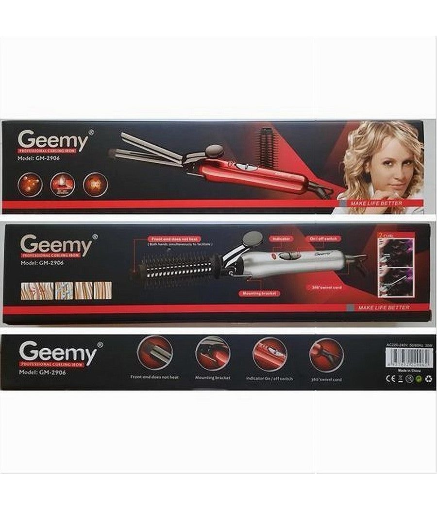 Ferro Piastra Arricciacapelli Professionale 2in1 Ricci Mossi Con Pettine Gm-2906         