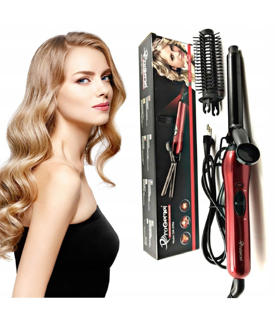 Ferro Piastra Arricciacapelli Professionale 2in1 Ricci Mossi Con Pettine Gm-2906         