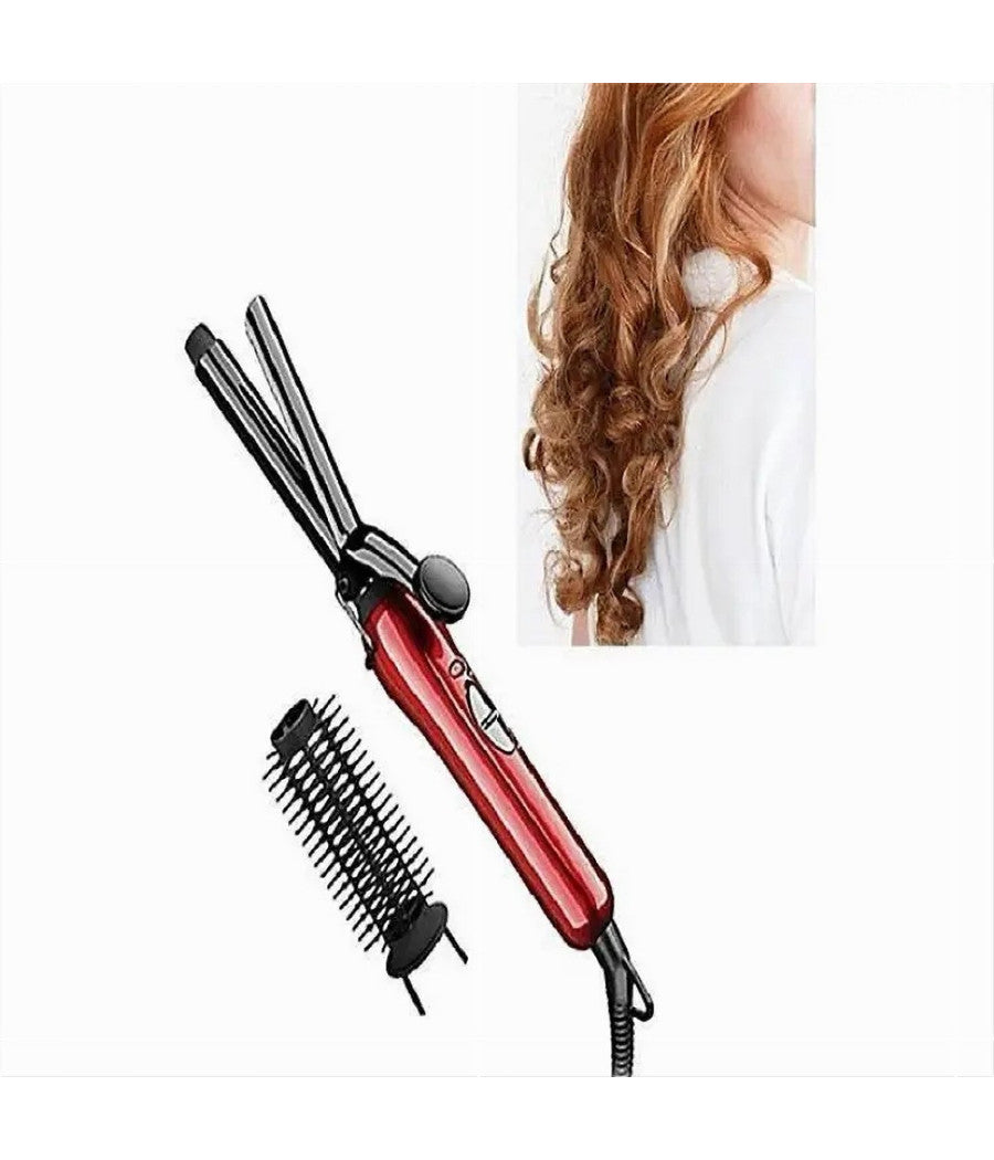 Ferro Piastra Arricciacapelli Professionale 2in1 Ricci Mossi Con Pettine Gm-2906         