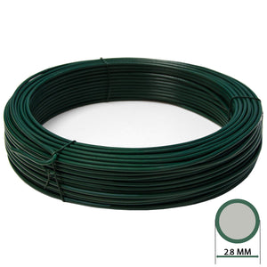 1 pz filo di tensione diametro ø 2,8 mm matassa da 100 mt plastificato verde per rete e recinzioni cod:ferx.mi.124