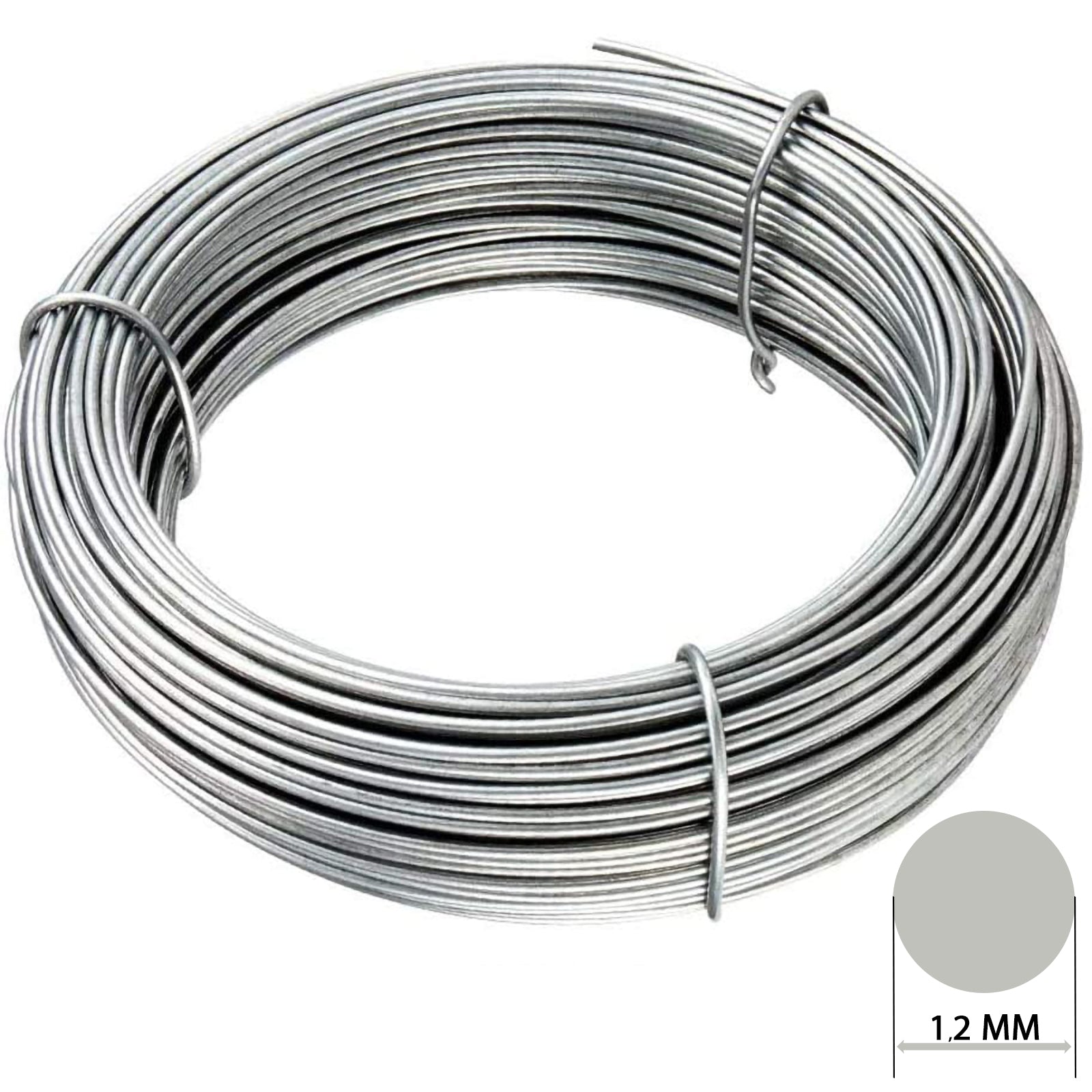 1 pz filo per legature diametro ø 1,5 mm matassa da 25mt zincato grigio per rete e recinzioni cod:ferx.mi.143.stock.s