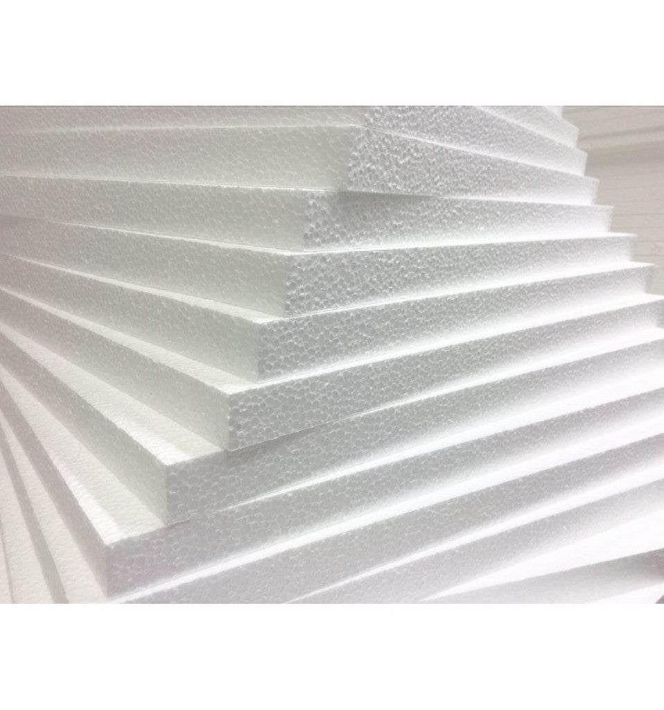 10pz pannello in polistirolo per isolamento termico, acustico, cappotto cm 100 x 50 x 2 di spessore. eps175 bianco mq 5 densitÃ£Â  27 kg/mc cod:ferx.zg.17