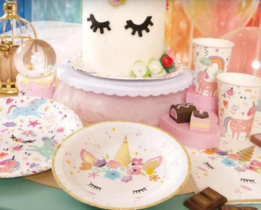 Kit per festa a tema set compleanno unicorno party addobbi stoviglie decorazioni  bambine piatti bicchieri tovaglioli palloncino tovaglia festone