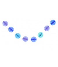 Festone Azzurro Pois 8 Sfere Sfera 12cmx2m Tondo Nido Ape Ghirlanda Compleanni         