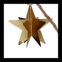 Festone stella metallo bianco e oro cm 135x13x13