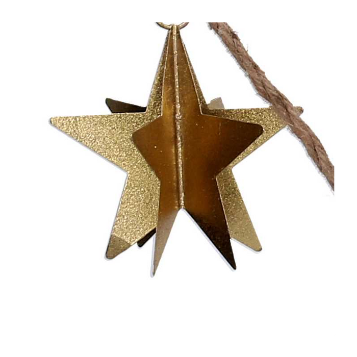 Festone stella metallo bianco e oro cm 135x13x13