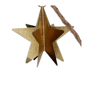 Festone stella metallo bianco e oro cm 135x13x13