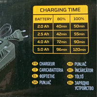 Ff-group ch 20v 3a caricabatterie universale per batterie ioni di litio