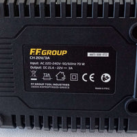 Ff-group ch 20v 3a caricabatterie universale per batterie ioni di litio