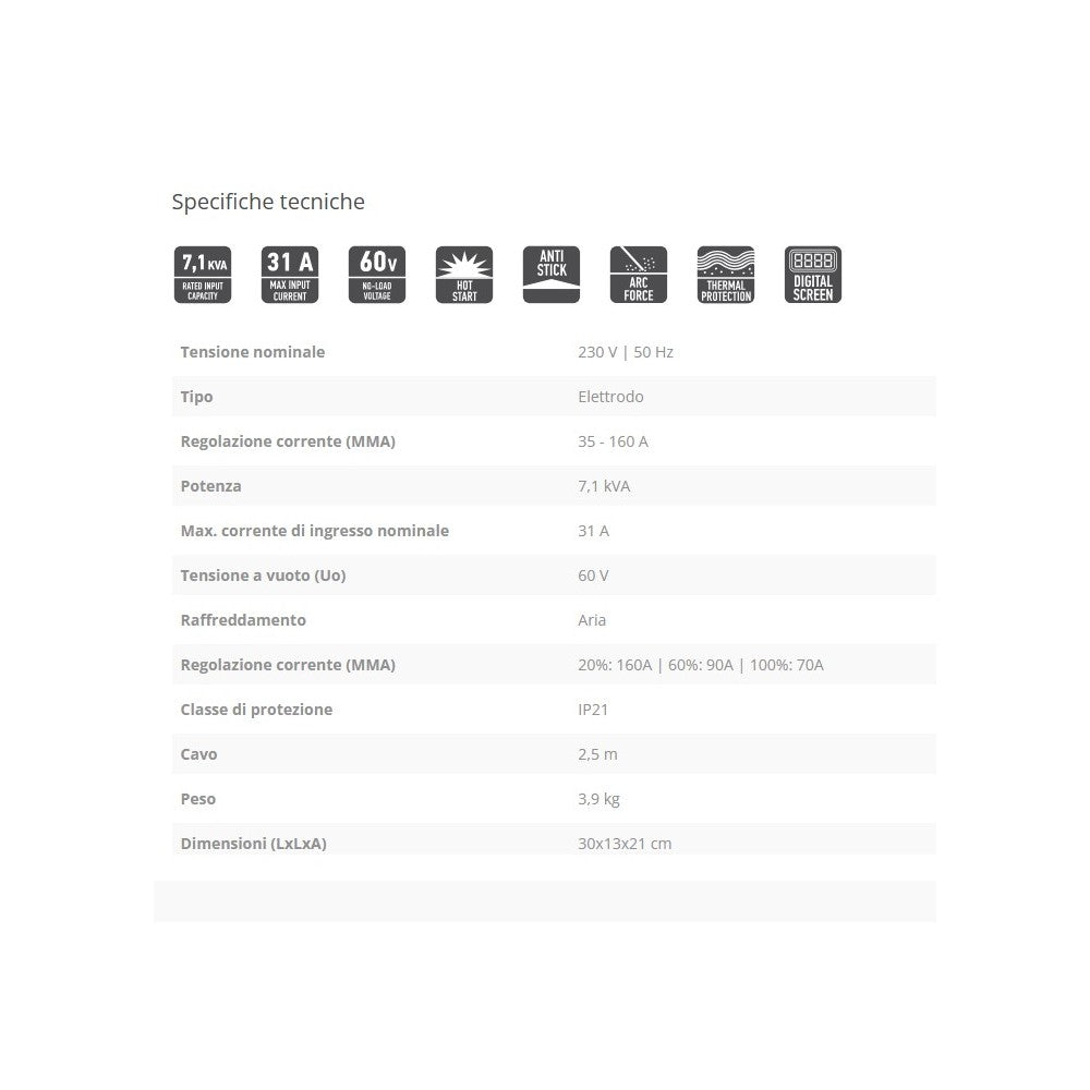 Ff-group dwm 161 easy saldatrice inverter mma 35-160a uso hobbistico