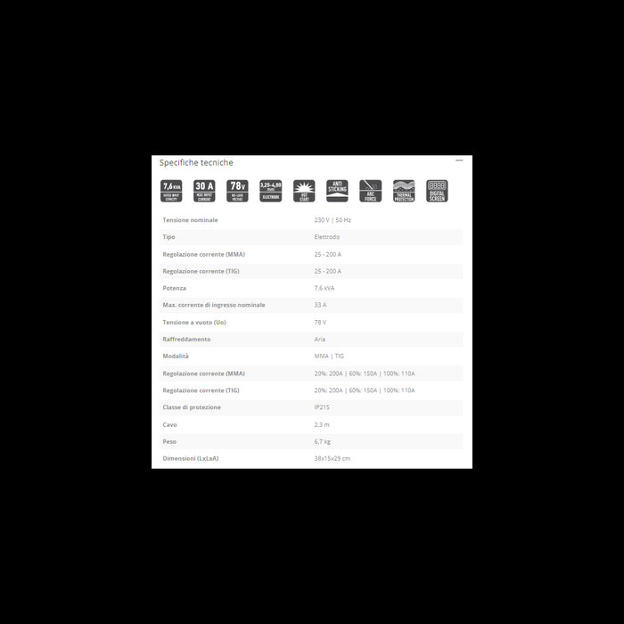 Ff-group dwm 200 pro saldatrice inverter 200a uso professionale