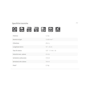 Ff group - gcs 425t pro motosega da posatura a scoppio 25cc lama da 25cm