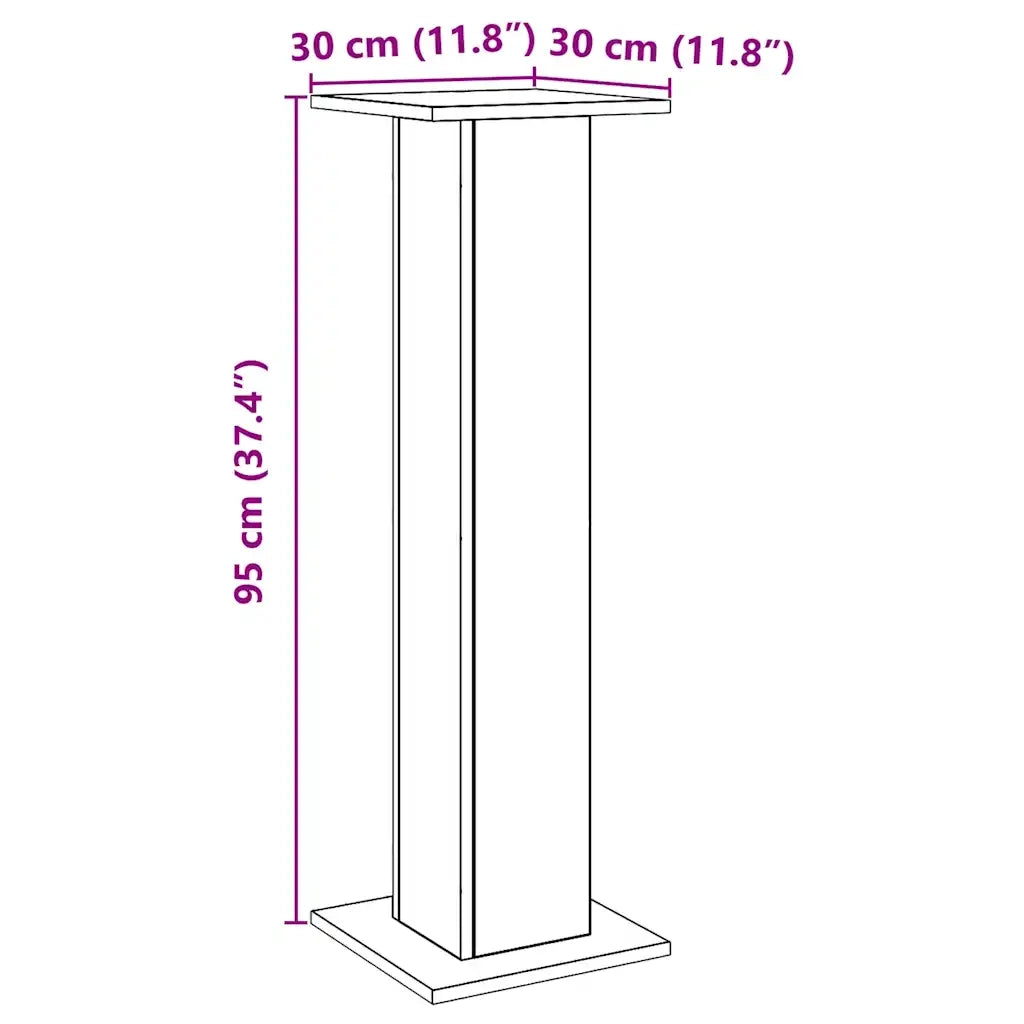 Supporti Altoparlanti 2 pz Rovere 30x30x95 cm in Multistrato 852680