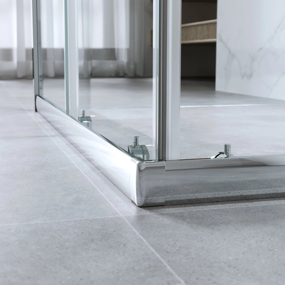 Box Doccia 3 Lati 80x100x80 Cm H185 cm Cristallo Trasparente 6 mm Scorrevole| Kiro