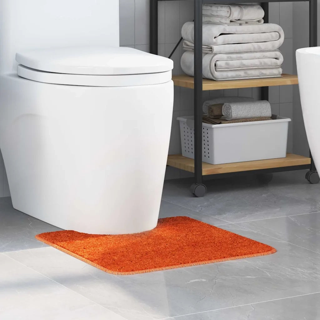 Tappeto Antiscivolo per Bagno con Taglio per Toilette Arancione 4019821