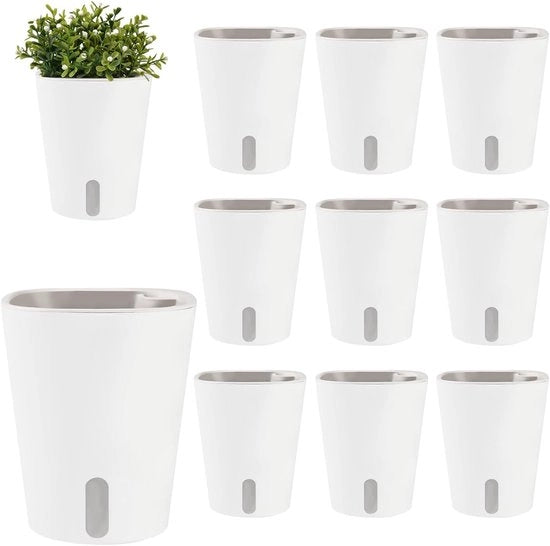 Set di vasi autoirriganti - 10 pezzi - adatti per erbe e piante - plastica