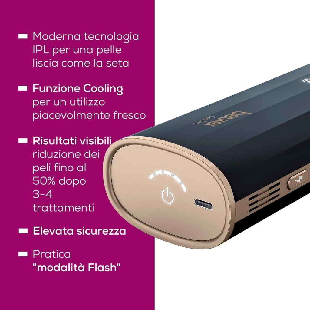 Beurer IPL 7800 COOL PRO Dispositivo di Epilazione aLuce Pulsata con Effetto Raffreddante per un'Applicazione Piacevole e Fresca Sulla Pelle