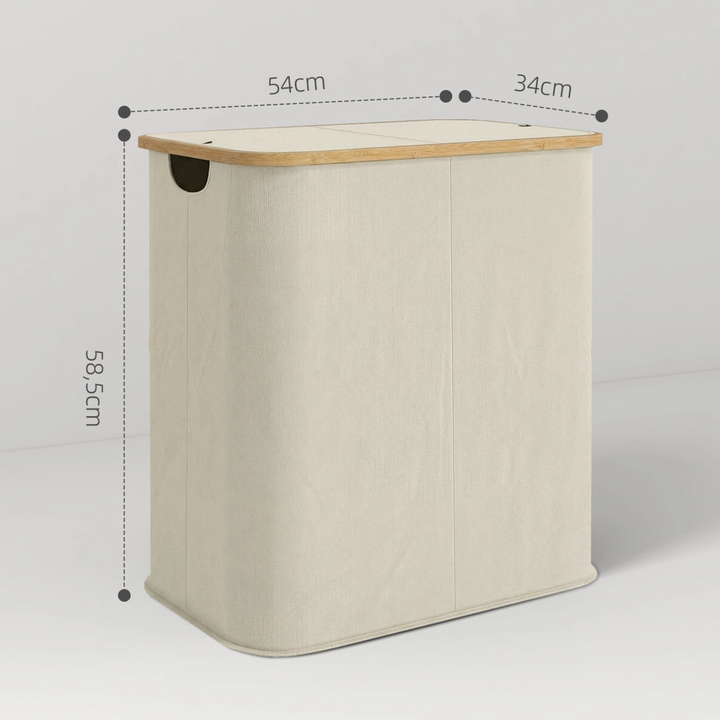 Cestino Pieghevole per Biancheria ¨C zephmum ¨C Beige, Plastica, 80 Litri