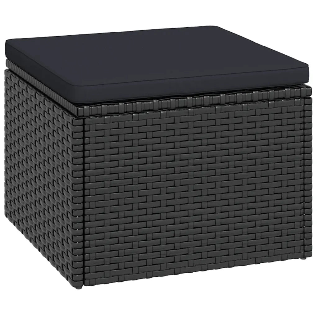 Set Divani da Giardino | Set Salotto da Giardino Nero in Polyrattan